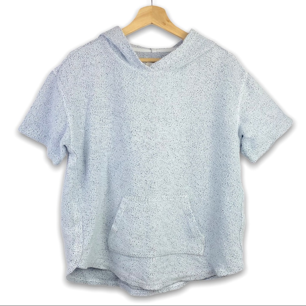 Lou & Grey | Short Sleeve Tweedy Hoodie Poncho